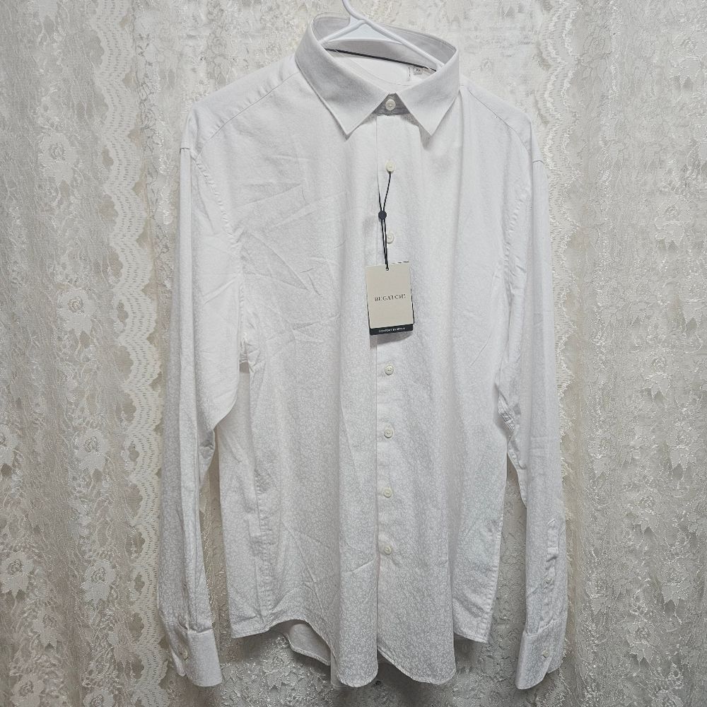 Bugatchi Classic White Dress Shirt NWT BUGATCHI SIZE XL